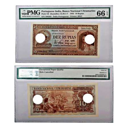 Indo-Portuguese Territories, 10 rupias, 6th issue, 29th November 1945, signed by Antonio D
