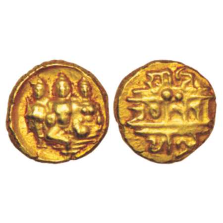 Vijayanagar, Aravidu dynasty, Thirumalaraya (1565-1570/78 AD), gold pagoda, 3.38g. Obv: Ra