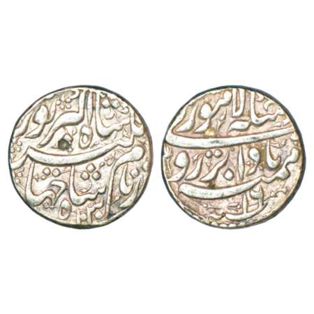 Jahangir (1605-1627 AD), silver rupee, Lahore mint at top, 'Badabar' couplet, AH 1030/RY 1