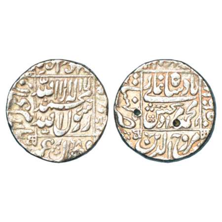 Murad Bakhsh (1658 AD), silver rupee, Khambayat mint in left quadrant, AH 1068/RY Ahd, KM 