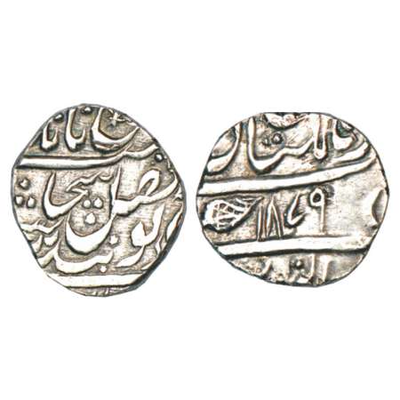 Sikh Empire, silver rupee, Multan mint, 2nd Sikh occupation in Multan, 'Nanak Shahi' coupl