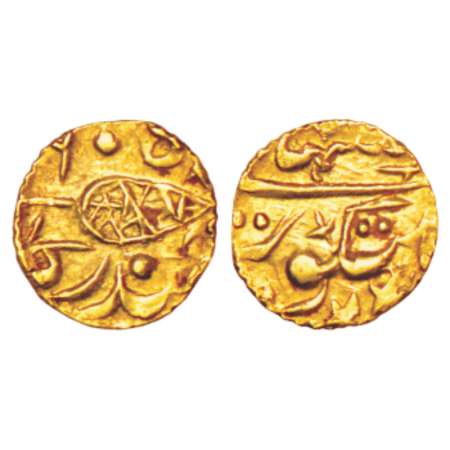 Sikh Empire, second anglo-sikh war (1848-1849 AD), gold rupee, 0.65g, Multan mint, struck 
