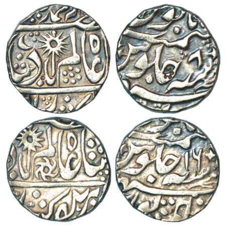 Chhatarpur, silver rupee (2), in the name of Shah Alam II, RY 8, crescent mint mark on obv