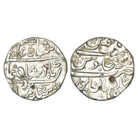 Gwalior, Mahadaji Rao (1765-1794 AD), silver rupee in the name of Shah Alam II, Shahjahanp