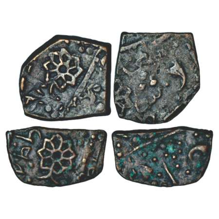 Lunawada, Wakhat Singh (1867-1929 AD), copper paisa & ½ paisa (2), 7.56g and 3.87g. Obv: E