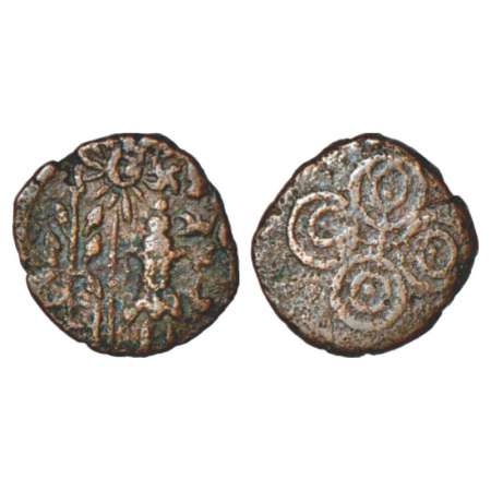 Ancient Malwa, 'Ujjayini' region uninscribed die-struck coinage (200-100 BC), copper coin 