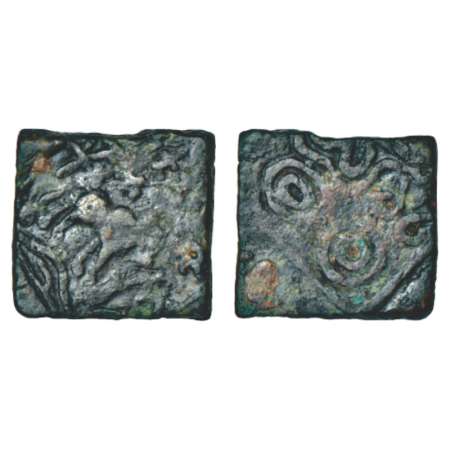 Pre-Satavahana Deccan / Vidarbha, monarchical coinage, alloyed copper coin of Kukutakhada,