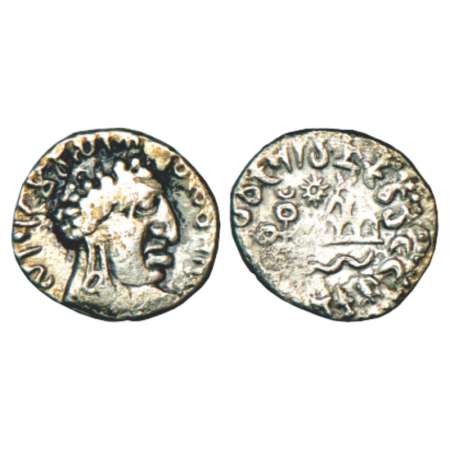 Satavahanas, silver portrait type drachm of Vasithiputa Siri Pulumavi (85-125 AD), MCSI 14
