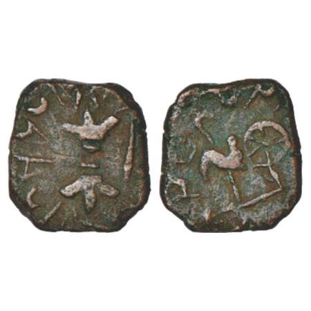 Western Kshatrapas, Kshatrapa dynasty, Bhumaka (10-33 AD), copper coin, 5.40g. Obv: Thunde