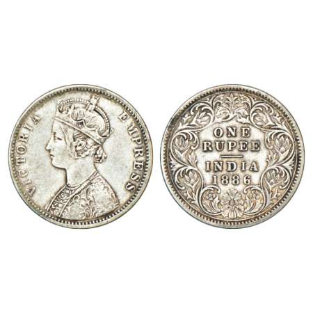 Victoria Empress, silver rupee, 1886, Calcutta mint, C2/I/ 'C' incused, mule, unlisted in 