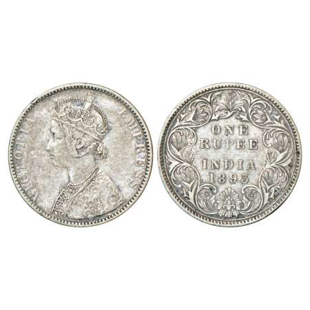 Victoria Empress, silver rupee, 1893, Bombay mint, C2/I/B incuse, 3 over 2 in date, old us