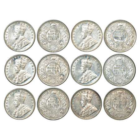 George V, silver rupee (6), 1916 Calcutta mint, PR 212; GK 1033 and 1917, 1918, 1919, 1920