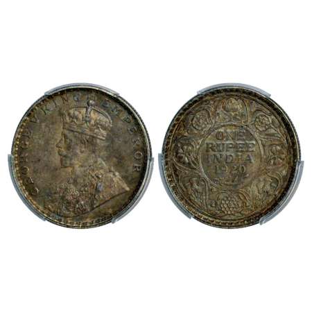 George V, silver rupee, 1920, Bombay mint, PR 226. Graded as MS64 by PCGS, Rare.