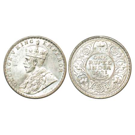 George V, silver rupee, 1921, Bombay mint, PR 227; GK 1043. Brilliant uncirculated, Very s