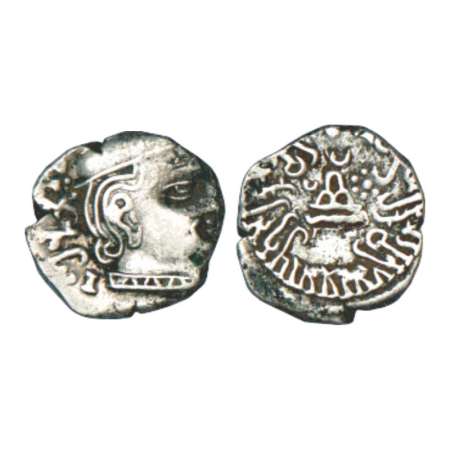 Western Kshatrapas, Karddamaka dynasty, silver drachm of Damajadasri III (249-256 AD), as 