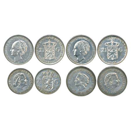 Netherlands, silver coins (4), 3x 2½ gulden, AD 1839, 25.00g, AD 1944, 24.95g, AD 1963, 14