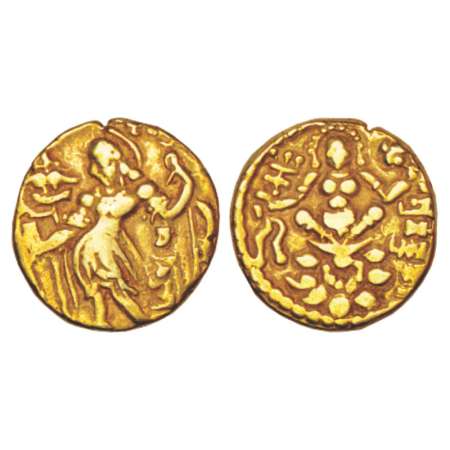 Gupta Empire, gold dinar of Chandra Gupta II (375-415 AD), 'Archer' Type, Altekar Class 2 
