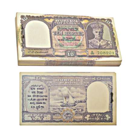 George VI, 10 rupees, 2nd issue, ND (1944), full packet of 100 notes, signed by C. D. Desh
