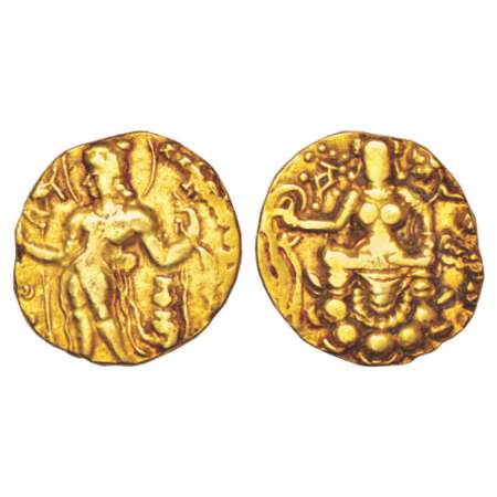 Gupta Empire, gold dinar of Chandra Gupta II (375-415AD), 'Archer' Type, Altekar Class 2 V