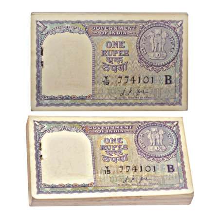 1 rupee, 1957, full packet of 100 notes, signed by L.K. Jha, inset 'B', serial no.: Y15 77