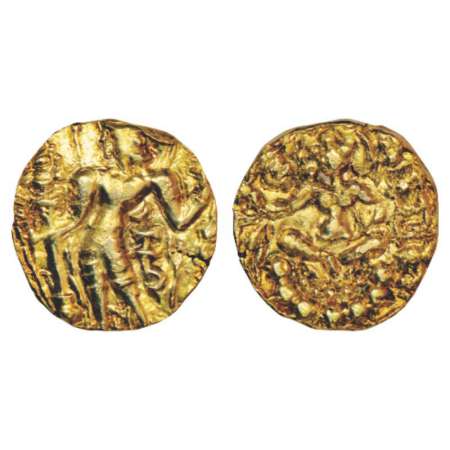 Gupta Empire, gold dinara of Kumara Gupta III (530-540 AD), 'Archer' type, S Kumar p. 388 