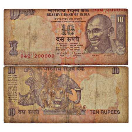 10 rupees, misprint, ND (1992-1997), signed by C. Rangarajan, inset 'M', serial no.: 94Q 2