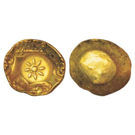 Yadavas of Devagiri, Mahadeva (1261-1270 AD), gold punch-marked Asu or 'Padma Tanka', MSCI
