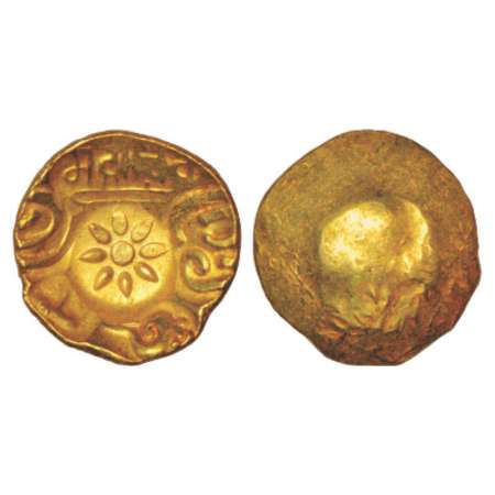 Yadavas of Devagiri, Mahadeva (1261-1270 AD), gold punch-marked Asu or 'Padma Tanka', 3.81