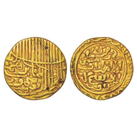 Sultans of Jaunpur, Nasir al-Din Mahmud Shah (1440-1456 AD), gold tanka, AH 845, 11.63g. O
