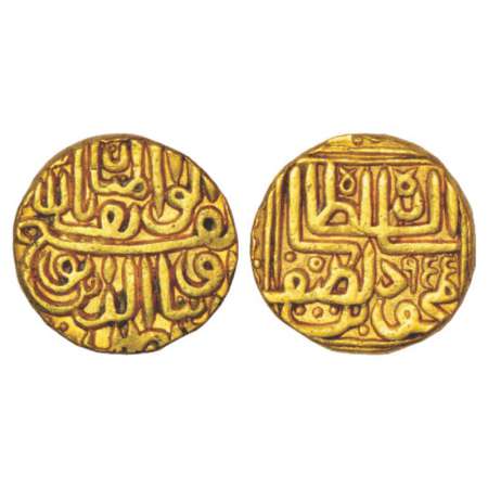 Sultans of Gujarat, Nasir al-Din Mahmud III (1537-1553 AD), gold tanka, AH 955, 11.95g. Ob