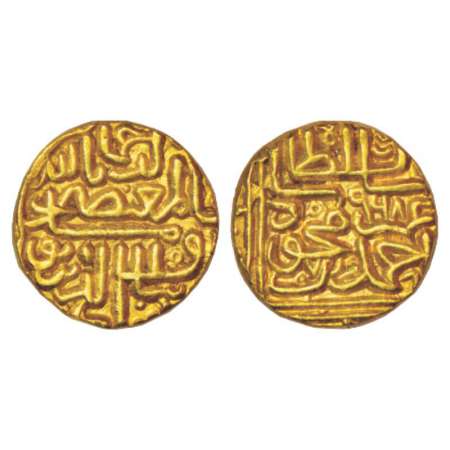 Sultans of Gujarat, Ghiyath al-Din Ahmad Shah III (1553-1560AD), gold tanka, 11.96g. Obv: 