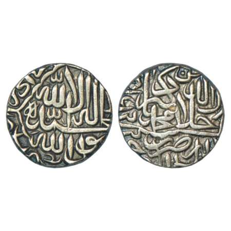 Akbar (1556-1605 AD), silver rupee, Dar ul-Khilafat Jaunpur mint, KM 80.10. Very fine+, Ve