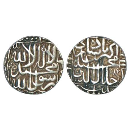 Akbar (1556-1605 AD), silver rupee, Patna mint, AH 985, KM 80.16. Extremely fine, Rare.