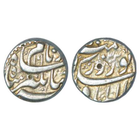 Jahangir (1605-1627 AD), silver rupee, Allahabad mint, 'Hamisha' couplet, AH 1033/RY 19, K