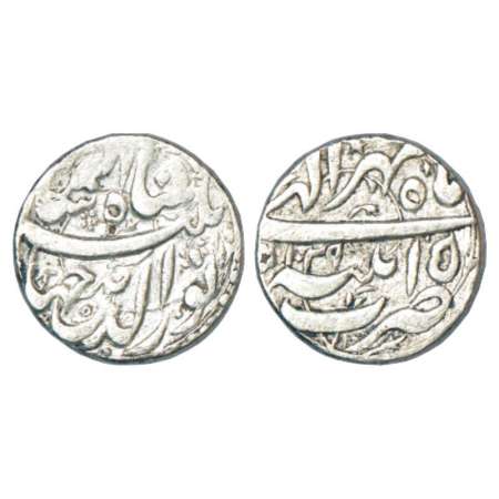 Jahangir (1605-1627 AD), silver rupee, Patna mint, Mihir, AH 1029/RY 15, KM 145.12. Very f
