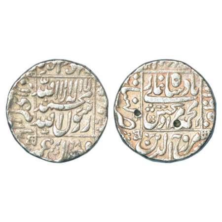 Murad Bakhsh (1658 AD), silver rupee, Khambayat mint in left quadrant, AH 1068/RY Ahd, KM 