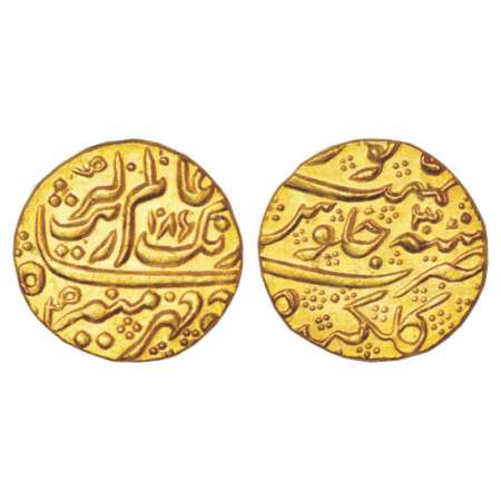 Aurangzeb (1658-1707 AD), gold mohur, 11.04g, Golkunda mint (fully visible), AH 1086/RY 30
