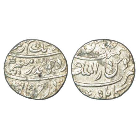 Aurangzeb (1658-1707 AD), silver rupee, Dar ul-Mulk Kabul mint, RY 41, KM 300.45. Very fin