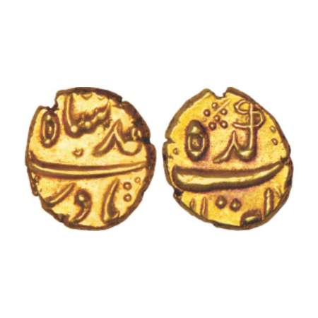 Muhammad Shah (1719-1748 AD), gold pagoda, 3.32g, Imtiyazgarh mint, KM E440.1. Very fine+,