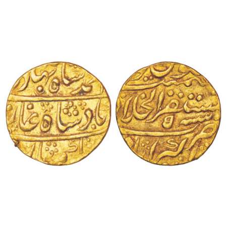 Ahmad Shah Bahadur (1748-1754 AD), gold mohur, 10.86g, Mustaqir ul-Khilafat Akbarabad mint