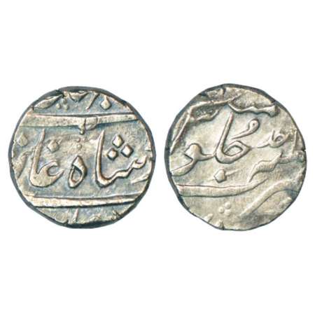 Shah Jahan III (1759-1760 AD), silver rupee, Surat mint, RY Ahd, KM 475.4. Very fine, Very