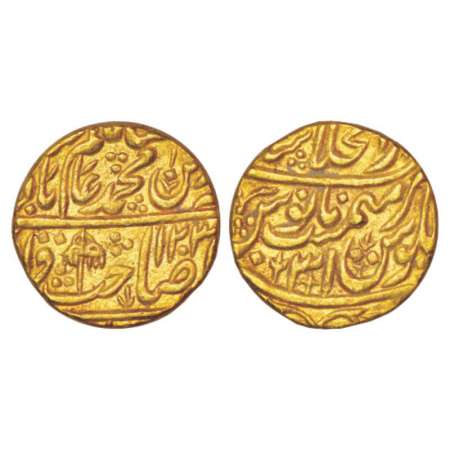 Shah Alam II (1759-1806 AD), gold mohur, 10.76g, Dar ul-Khilafat Shahjahanabad mint, 'Sahi