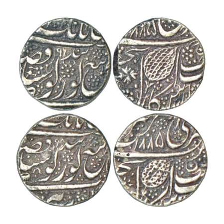 Sikh Empire, silver rupee (2), Amritsar mint, 'Nanak Shahi' couplet, VS 1885/96 and VS 188