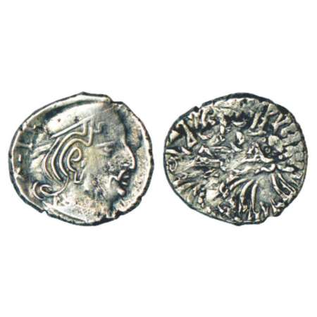 Western Kshatrapas, Karddamaka dynasty, Silver Drachm of Vishwasimha II (275-280 AD), as K
