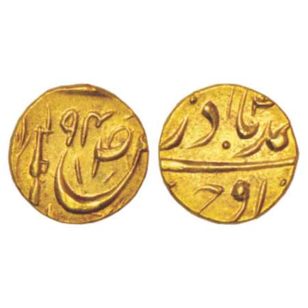 Patiala, Yavindar Singh (1937-1948 AD), gold 1/3 mohur, 3.71g, VS (19)94, in the name of A