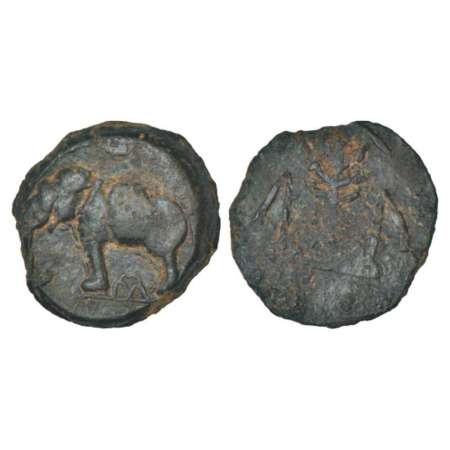 Ananda' chieftains of Karnataka, 'elephant' type lead coin of Mulananda, (200-250 AD), unp