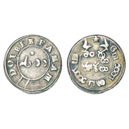 Madras Presidency, Madras mint, second issue, silver double fanam, ND (1808-1812 AD), 1.62