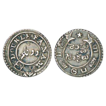 Madras Presidency, Madras mint, second issue, silver double fanam, ND (1808-1812 AD), 1.83