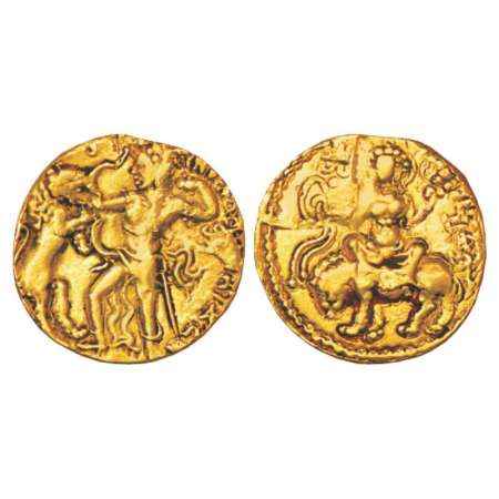 Gupta Empire, gold dinar of Chandra Gupta II (375-415 AD), 'lion slayer' type, unlisted in