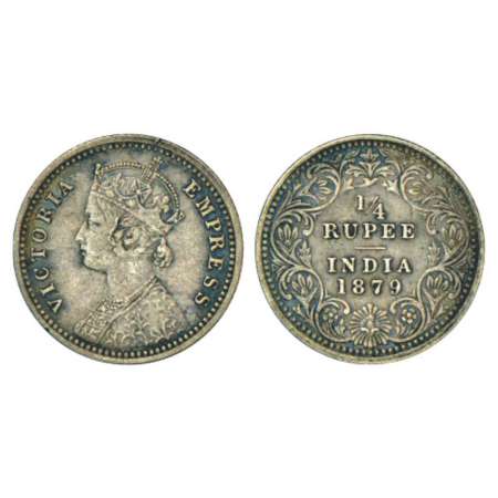 Victoria Empress, silver ¼ rupee, 1879, Calcutta mint, C/II/'C' incused, PR 384, GK 674. V